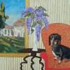 Dog art today,Judy Henn,Winston Churchill,Dachsund,dog painting,doxi,